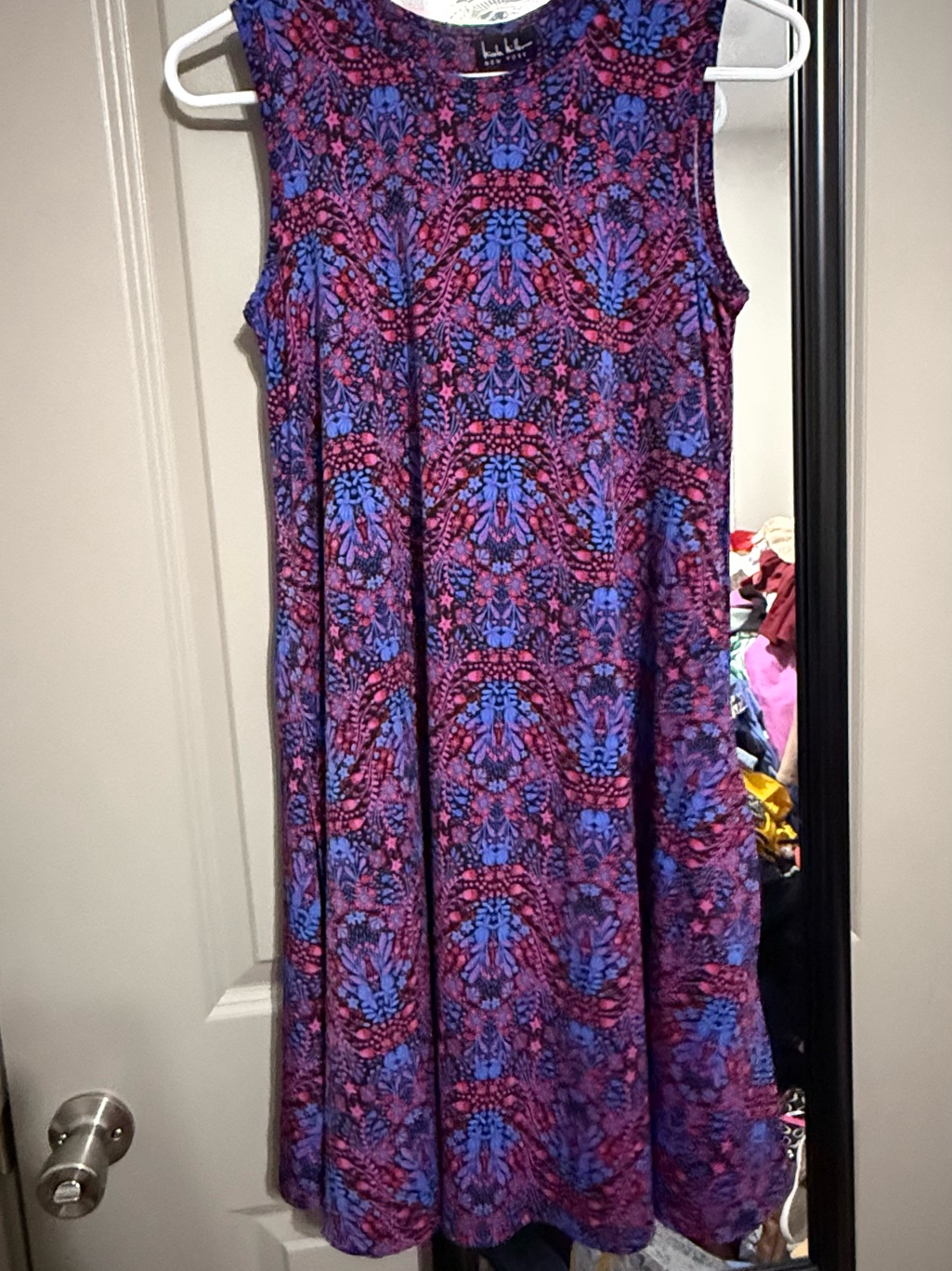 Nicole Miller Sleeveless Midi Dress In Purple And Pink Floral